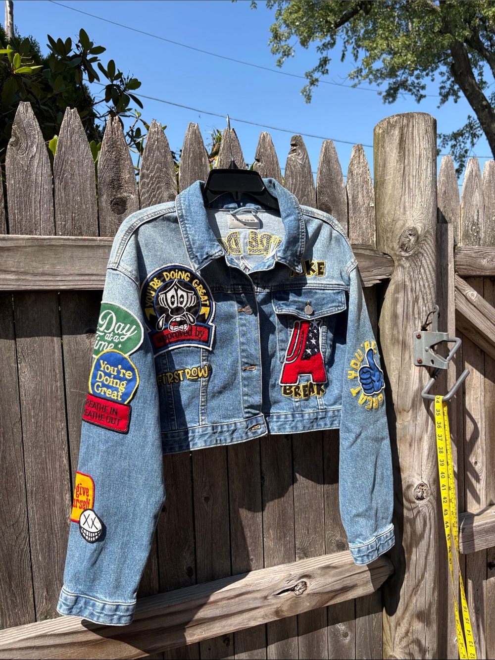 First Row medium positivity patch denim jacket!!